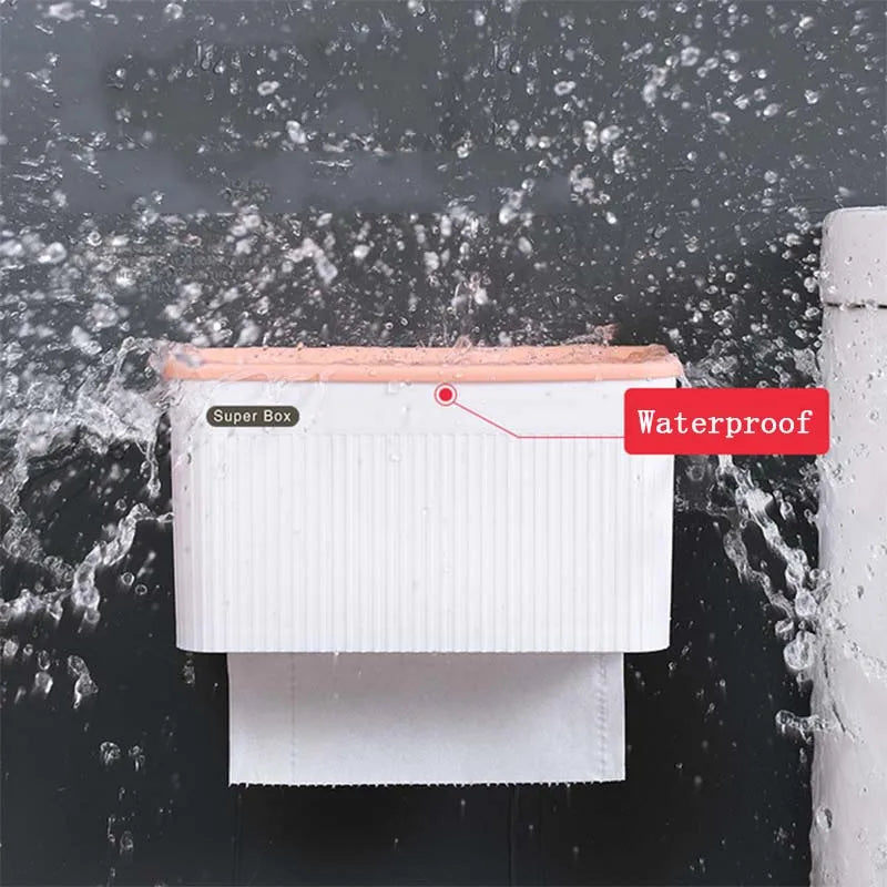 Portarrollos de papel higiénico de pared, caja de pañuelos, impermeable, para toallas de papel, caja de almacenamiento, bandeja, portarrollos de papel higiénico portátil