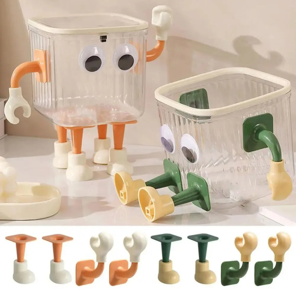 2 cajas de pañuelos DIY, patas decorativas para pies, autoadhesivas, multifuncionales, con gancho de mano, para decoración.